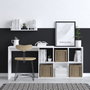 Hanah Home Mesa de Estudio Blanca y Roble 74x145x45 cm Tablero Melamina 18mm para Estudiantes y Profesionales